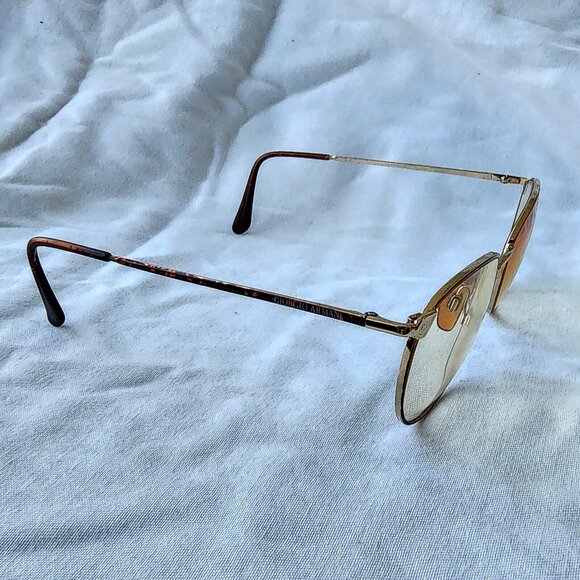 Giorgio Armani Eyeglasses Frame Only Brown Gold Round Italy 217 759 54-17-135 - Picture 5 of 10